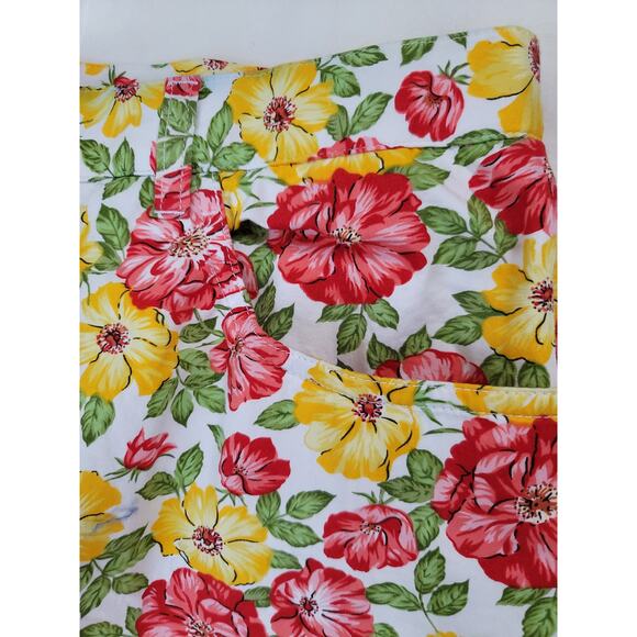 Jones New York Sport Palm Desert Floral Print Capri Pants Stretch Women's 16W - Picture 4 of 10